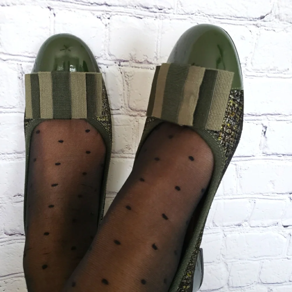 FERCA 81 Italian Genuine Leather Cap Toe Low Heel Green Tweed Pump--NEW--7.5 - Picture 3 of 16